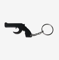 Décapsuleur porte-clés personnalisé en forme de pistolet, cadeau promotionnel, logo gravé, en métal, pour camping, fête, nouveauté