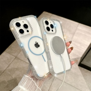 Funda para Teléfono con Anillo Magnético, Marco Transparente con Brillantina de Diamantes, Estilo Simple, Sensación de Piel, para iPhone 17/17air/17pm - Product Image 3