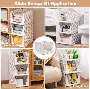 Plastic Closet Organizer Laundry <strong>Basket</strong> Stackable 5 Pack Folding Closet Organizers Box Storage Bins Drawer <strong>Wardrobe</strong> <strong>Basket</strong> - Product Image 5