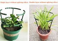 Support de fleurs en plastique semi-circulaire 15/25 cm, piquets de support pour plantes, support demi-rond en forme de U pour jardin