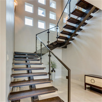 Balustrade en verre pour colonne, étanche intérieur/extérieur, avec poteau en acier inoxydable, pour cour, appartement, escalier et balcon sur mesure