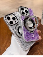 Coques de téléphone Bling pour iPhone 17 16 15 14 13 Pro Max – Étui brillant avec béquille, paillettes plaquées, protection de luxe magnétique