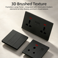 Panel de PC con Textura Cepillada 3D Moderna Premium KSQ, Certificado CE, Estándar Universal del Reino Unido, Interruptor de Pared y Enchufe para Uso Global en Hogar y Oficina