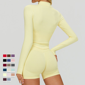 Giacca da Yoga a Collo Alto con Zip e Maniche Lunghe - Top Aderente da Donna ad Asciugatura Rapida per Fitness e Sport all'Aperto - Product Image 2