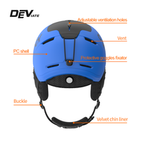 Ensemble casque et lunettes de ski 2-en-1 certifié CE, ABS EPS, fixation rapide, ajustement réglable, aérations respirantes, hiver