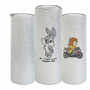 Livraison Gratuite – Gobelet Sublimation 20oz Fin et Droit Argenté Pailleté pour Impression à Chaud - Product Image 1