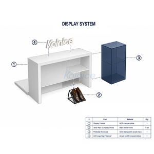 Mesa de Exhibición <span class=keywords><strong>Central</strong></span> para Tienda de Ropa Masculina de Lujo, con Iluminación LED Ecológica, Letrero con Logotipo, Acrílico para Zapatos - Product Image 3