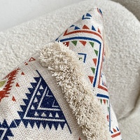 Bohemian Ethno-Stil Getufteter Kissenbezug Quadratisches Gewebtes Kissen für Heimdekoration B&B Sofa Rückenlehne Schlafzimmer Nachttisch