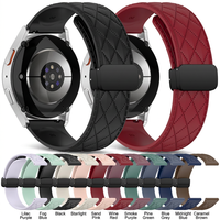 Bracelets en silicone à fermoir magnétique pliable à motif diamanté, adaptés aux montres Samsung, Huawei, Garmin et Huami (18/20/22 mm)