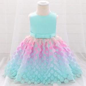 Vestido de Princesa para Bebé Recién Nacida 2022, 0-2 Años, Falda Tutú con Pétalos, Lazo, Vestido de Fiesta Infantil, Vestido Floral para Niña Pequeña - Product Image 1