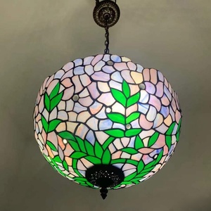 Lámpara Colgante de Techo Estilo Tiffany Victoriano LongHuiJing de 16 Pulgadas con 3 Luces y Pantalla Multicolor de Glicinia, Ideal para Sala de Estar - ¡Venta Caliente! - Product Image 4