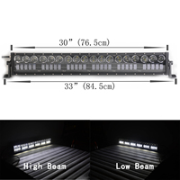 Barres lumineuses LED pour voiture 12/24 V 55W-550W, à double rangée droite, 6000K, de 5,5 à 55 pouces, faisceau haut/bas, pour véhicules tout-terrain 4x4 et camions