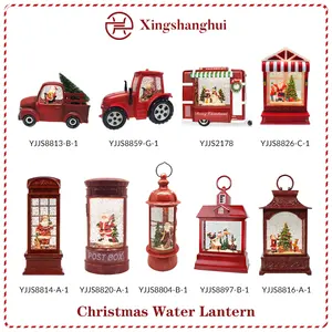 따뜻한 흰색 led 빛 마이크로 빨간 새 투명 가정 장식 크리스마스 선물 소용돌이 반짝이 바람 램프 물 랜턴