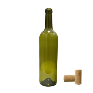 Manufacturer 750ml Bordeaux Antique Green wine bottle empty glass bottle