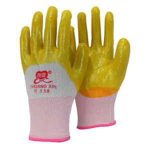 ถุงมือเคลือบพีวีซีสีเหลือง Chuangxin S338 แบบเต็มฝ่ามือ กันลื่น ทนทานต่อการสึกหรอ เหมาะสำหรับงานก่อสร้าง - Product Image 5