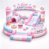 Château gonflable coloré sur le thème des dessins animés, maison de saut gonflable, location de château gonflable sur le thème des desserts, équipement de jeu gonflable