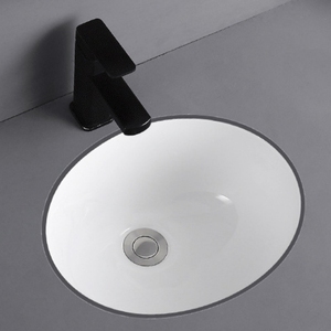 Prezzo a buon mercato in ceramica lavandino da bagno forma rotonda sotto-bancone lavabo senza foro <span class=keywords><strong>lavello</strong></span> ovale sotto lavandino in porcellana - Product Image 1