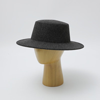 Chapeau en feutre style français, calotte plate, bord plat, minimaliste, classique, style britannique, unisexe, automne-hiver, chapeau de cérémonie
