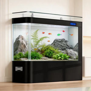 <span class=keywords><strong>Acquario</strong></span> di Lusso per Soggiorno, Nuovo Modello di Medie-Grandi Dimensioni, in <span class=keywords><strong>Vetro</strong></span> Curvo, Autoportante o da Parete, Senza Cambio d'Acqua, 137 Galloni - Product Image 2