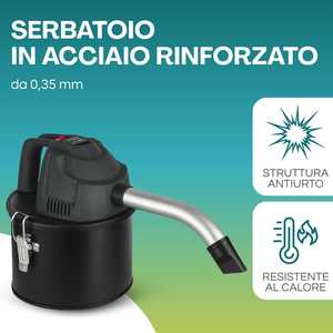 Aspirateur à cendres électrique 4L silencieux, moteur 600W, filtre HEPA lavable, réservoir en acier renforcé pour usage domestique et cheminée - Product Image 3