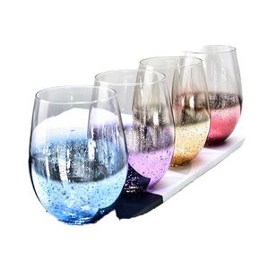 M Vente en gros Ensemble de ventouses en verre galvanisé coloré personnalisé Verres à cocktail sans pied pour le vin, le thé, l'eau et le jus - Product Image 1