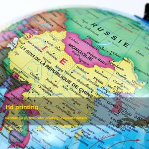 Globe terrestre français imprimé haute définition, modèle en ABS+PVC, pour l'enseignement en géographie en classe, vente en gros pour les bureaux - Product Image 3