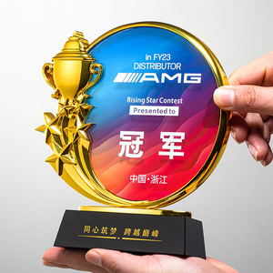 Crystal Mountain Star <b>Trophy</b> Medals Laser <b>Engraved</b> Durable Business Gift For Outstanding Individual Awards - Product Image 3