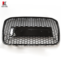 Vente en gros d'usine, nouvelle calandre avant en nid d'abeille de style RS6 en ABS, noir brillant pour Audi A6 C7 2010-2014, logo personnalisé