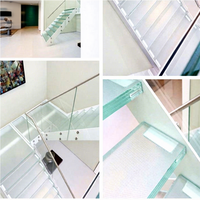 Escalier en verre Prima Glamorous avec panneaux transparents créant une sensation visuelle aérienne et un style esthétique intérieur moderne et élégant