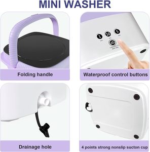 Wholesale <b>Portable</b> Foldable Plastic Automatic <b>Mini</b> <b>Washing</b> <b>Machine</b> Spin Dryer Centrifuge with Remote Control 6L Capacity 1 Year - Product Image 2
