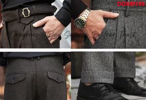 Pantalon pour homme en toile droite gris mousse sel et poivre personnalisé avec braguette boutonnée pour l'été - Product Image 5