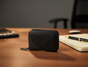 Portacarte a fisarmonica da uomo Jd da 7 pollici in pelle PU con chiusura a cerniera per carte - Product Image 2