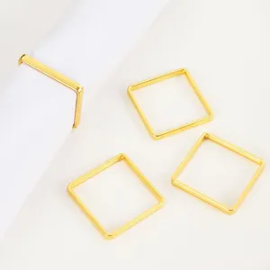 Metal plating minimalist cross-wound matte gold napkin ring