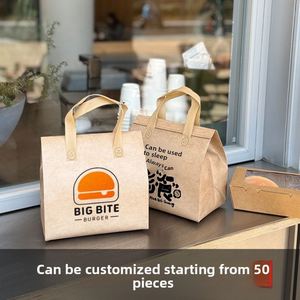 Bolsa de tela no tejida gruesa y portátil con aislamiento térmico sellado con papel de aluminio desechable de grado alimenticio para pastel de leche - Product Image 2