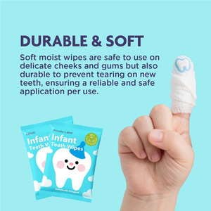 Solutions de marque privée Lingettes pour dents de nourrisson pour un nettoyage buccal en douceur chaque jour et en déplacement avec des ingrédients sûrs et de qualité comestible - Product Image 5