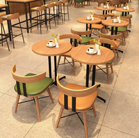 Café Restaurant Meubles En Bois Massif Loisirs Négociation Réception Salon Zone Librairie Canapé Stand Table et Chaise Ensemble