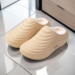 Chaussons plats imperméables pour femmes, doublure en EVA, semelle intermédiaire, bout rond, usage domestique, pour l'hiver - Product Image 4