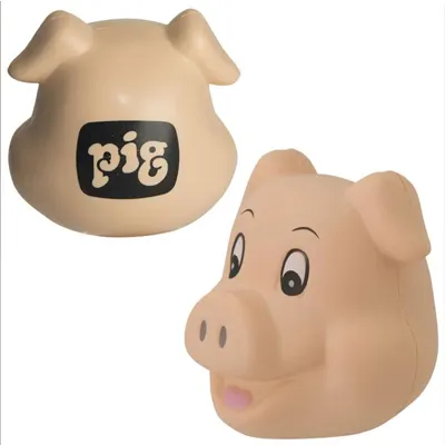 Bola antiestrés de PU con cabeza de cerdo bonita personalizada/juguete antiestrés