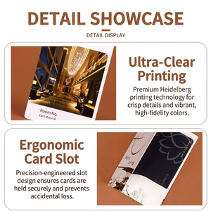 Étui de protection pour cartes de visite, cartes VIP et cartes de crédit en carton noir avec logo personnalisé en relief et marquage à chaud - Product Image 6