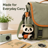 Porte-clés en peluche personnalisé Panda mignon, personnage en peluche doux, breloque pour sac à dos d'étudiant, jouet en peluche en gros