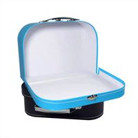 Mini-valise rigide en carton biodégradable rose avec logo personnalisé, poignée métallique, emballage de produit photo pour enfants, mignon et luxueux