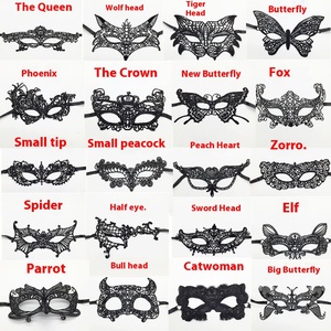 DAMAI Unshaped Black Lace Eye Mask Exclusive Sexy Halloween Dance Party Lace Blindfold Masquerade Mask Half Face Party Mask - Product Image 2