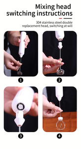 Nuevo Espumador de Leche Eléctrico a Pilas con 3 Velocidades Ajustables para Café, Matcha, Batidos y Huevos, Uso Doméstico - Product Image 5