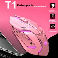 Mouse Nirkabel Bluetooth Imut dan Senyap untuk Pelajar dengan Orientasi Tangan Kanan, Mouse Mekanik Gaming Nirkabel Terbaik dengan Pengisian Daya Nirkabel