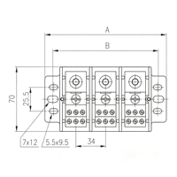 Bloc de distribution de puissance de type américain série ATH-310, 600V 310A, certifié UL CUL pour armoire d'alimentation