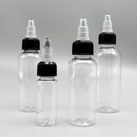 Botol Plastik PET Transparan Laris Manis, Custom 5ml-500ml, Dispenser dengan Tutup Putar dan Nozzle Penetes untuk Penyimpanan Gel