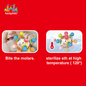 Juguete de Silicona Sensorial para Bebés <span class=keywords><strong>Konig</strong></span> Kids, Mordedor en Forma de Bola para Recién Nacidos de 0 a 3 Meses, Desarrollo de Aprendizaje Temprano - Product Image 2