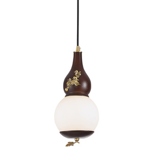 Chinese Style Gourd Pendant <b>Light</b> Solid Wood Led Chandelier For Home Entryway Study Room - Product Image 4