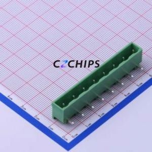 KF2EDGRC-7.62-8P Plug-in Terminal Block Bent Lead Through Hole,P=7.62mm Board-to-Board / Socket - Closed 1x8P 7.62mm Green - Product Image 1