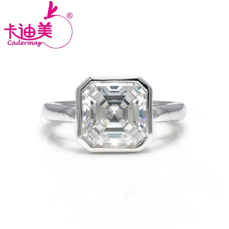 Оптовая цена, модные ювелирные изделия, 925 серебряное кольцо с муассанитом, 3 карата, обручальное кольцо с муассанитом, подарок для женщин